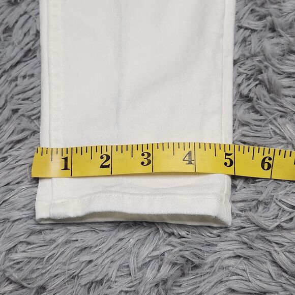 H&M Skinny Jeans Womens Size 4 Straight Leg Mid Rise Stretch Casual Pants White - Picture 7 of 13